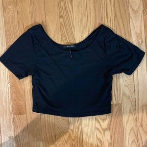 Black tshirt crop top